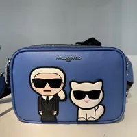 [S] KARL LAGERFELD LH6ER9BJ MAYBELLE ROUND HEAD DUO CAMERA CROSSBODY,BLU YONDR, 196788515345 (SKL975)