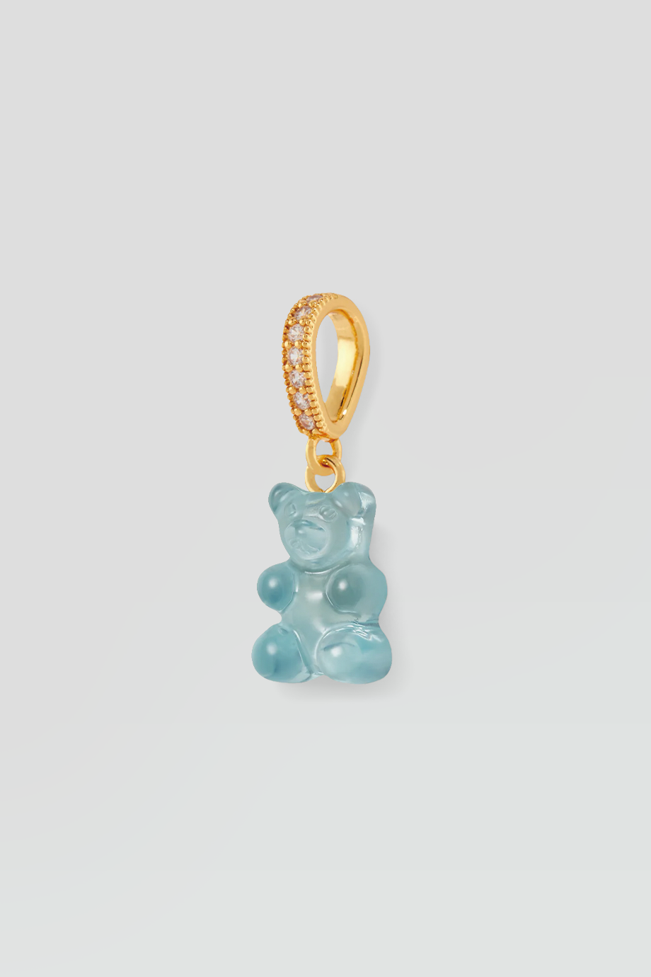 Crystal Haze｜NOSTALGIA BEAR 金色鑲鑽透明綠小熊墜飾