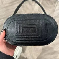 [S] KARL LAGERFELD LH3EA5CX IKONS OVAL CROSSBODY,BLACK/SILVER, 196788699885 (SKL980)
