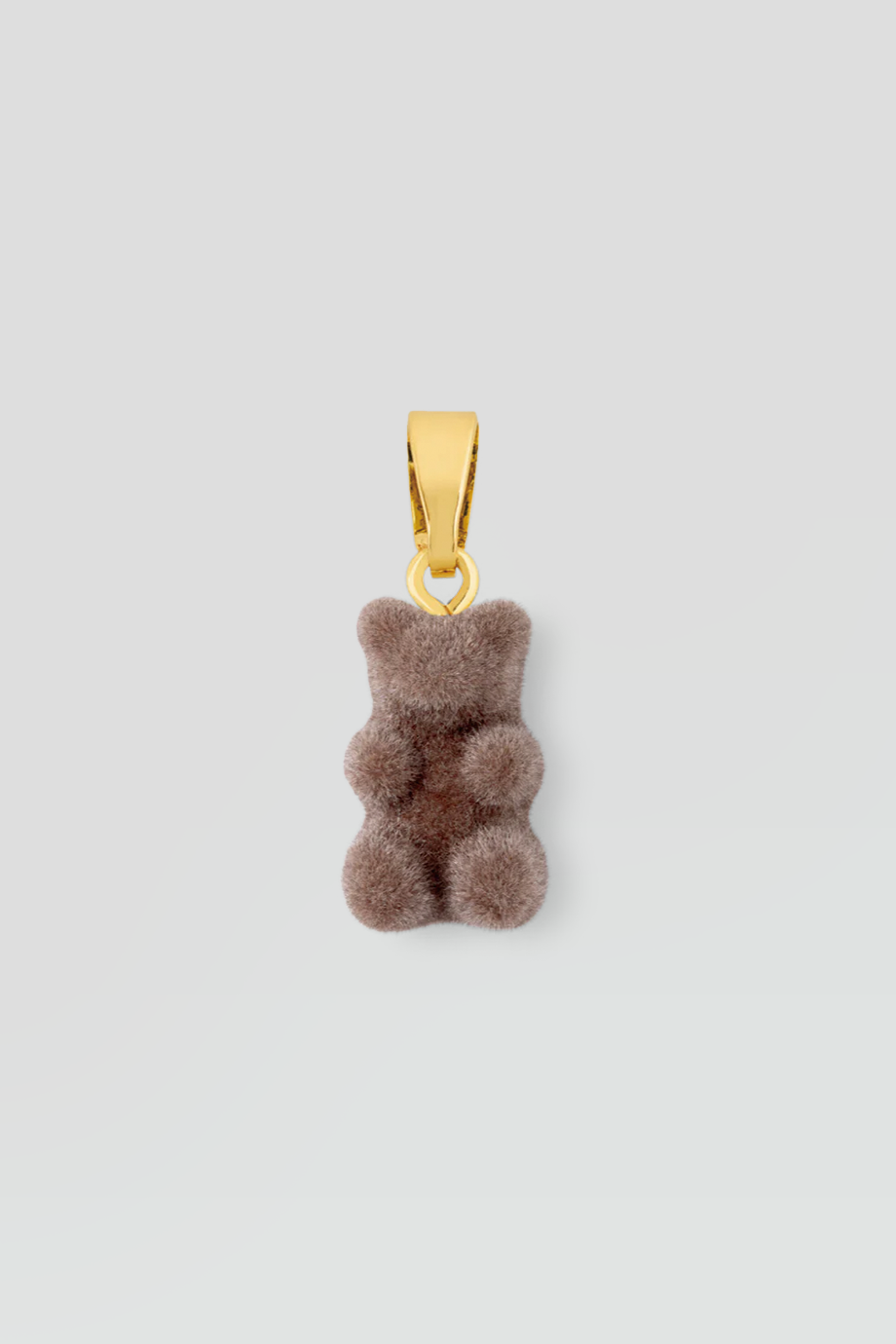 Crystal Haze｜NOSTALGIA BEAR 金色復古天鵝絨咖啡小熊墜飾