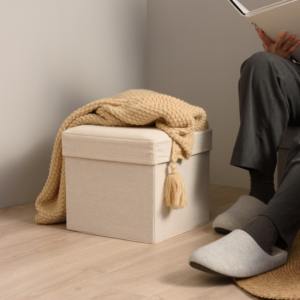 ALFIO 收納椅凳 - 棉殼白