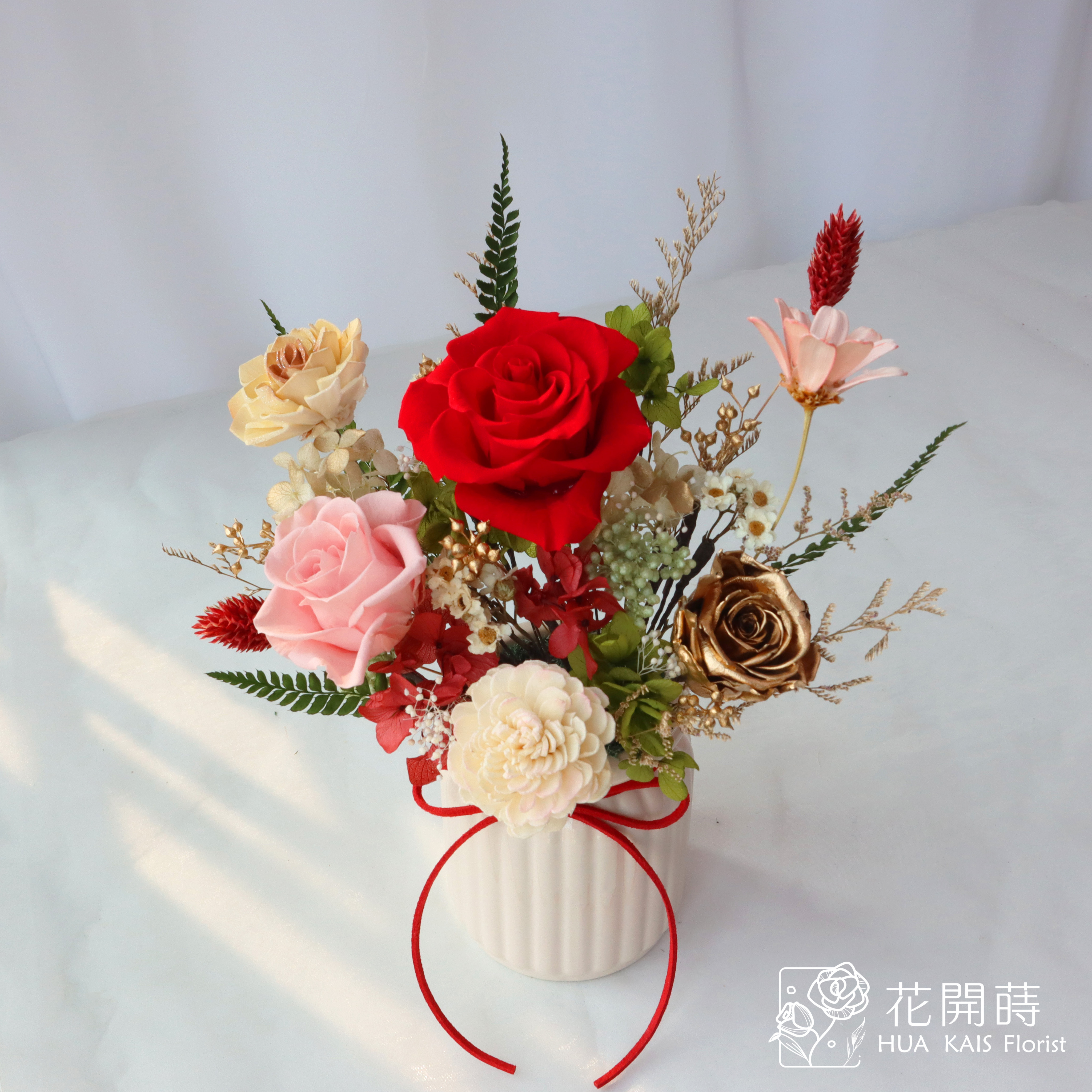 永生玫瑰小桌花|綠野仙蹤|開幕小盆栽|生日禮物|辦公桌小盆花