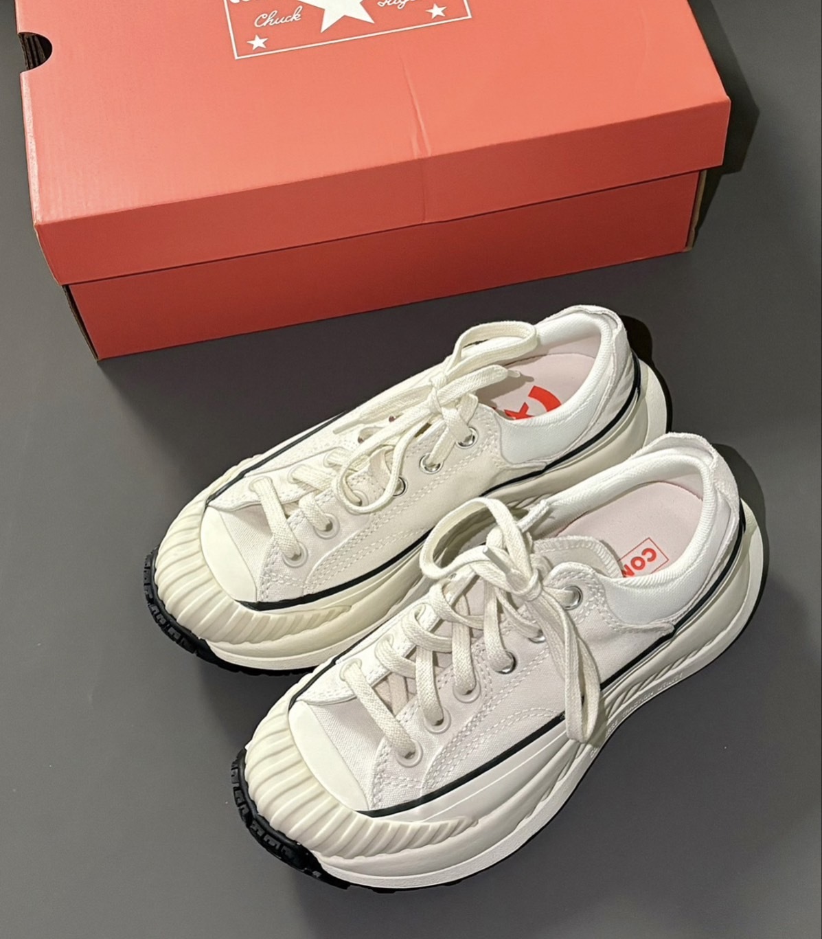 CONVERSE 男女 Chuck 70 AT-CX 低筒厚底帆布鞋 白