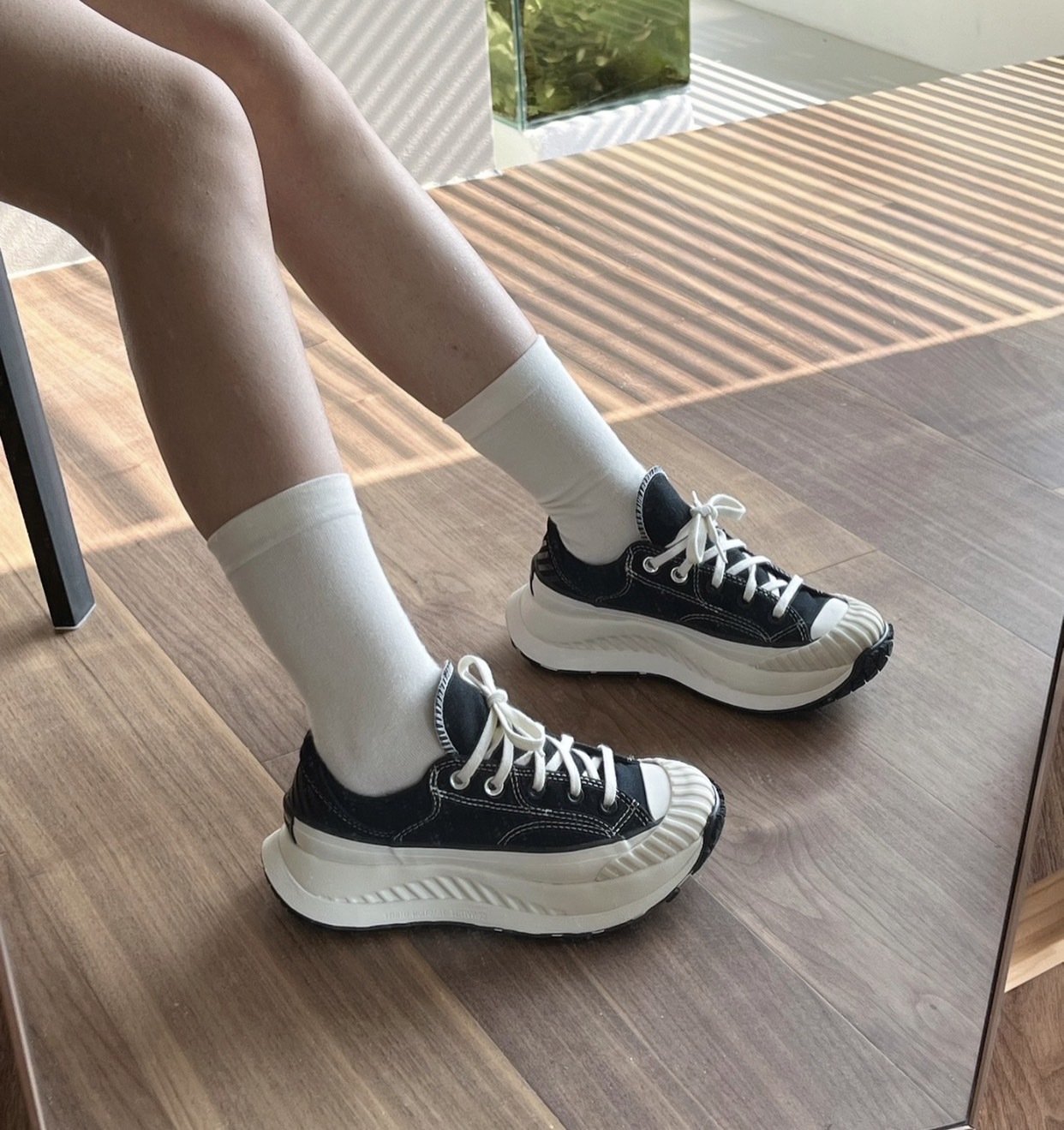 CONVERSE 男女 Chuck 70 AT-CX 低筒厚底帆布鞋 黑