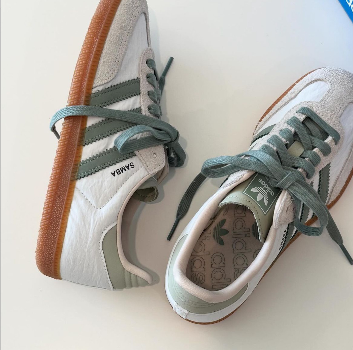 <快速出貨> Adidas Originals samba OG White Green 鼠尾草綠餅乾