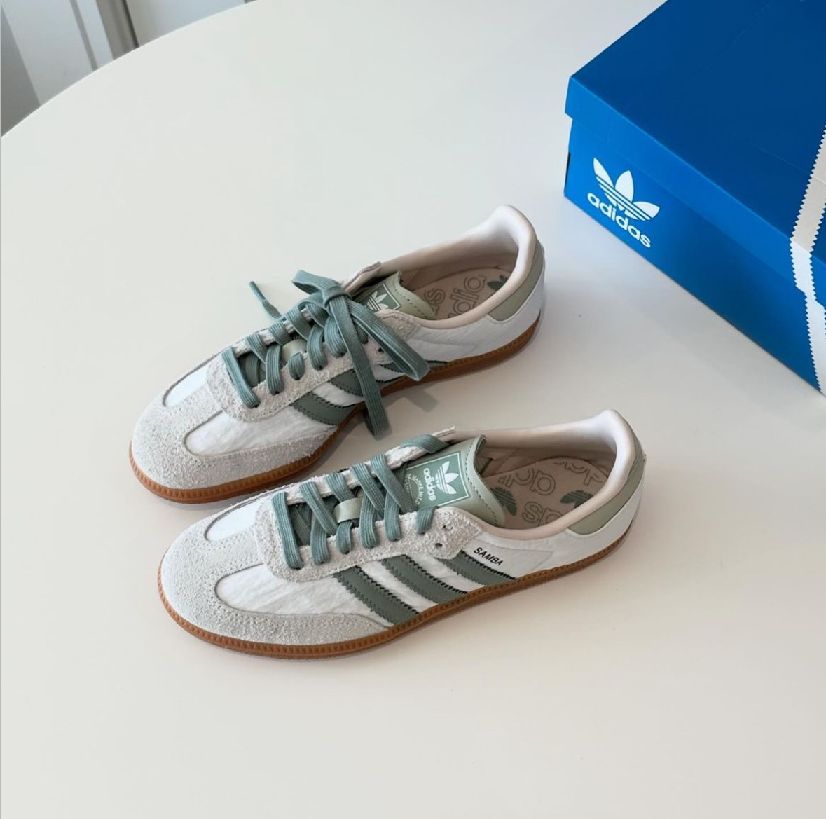 <快速出貨> Adidas Originals samba OG White Green 鼠尾草綠餅乾