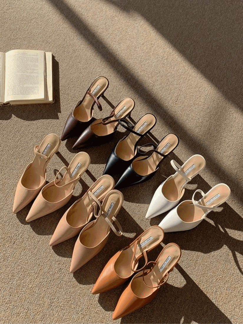 Agnes 尖頭細帶兩穿高跟鞋 [ 6色 / 225-250 ]