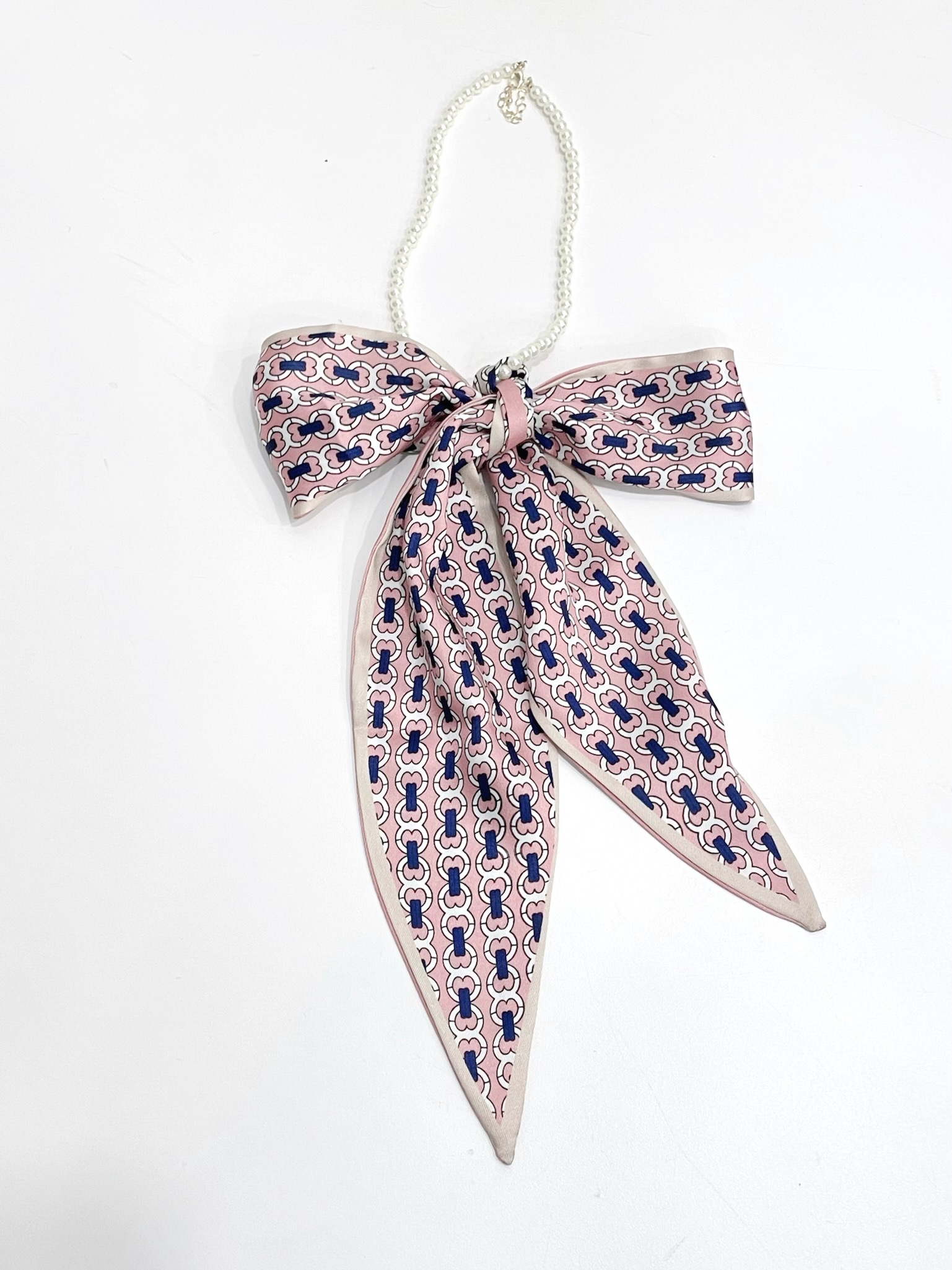 (完美組合)優雅珍珠項鍊+長領巾SET