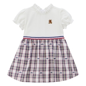 MH 小熊格子連衣裙