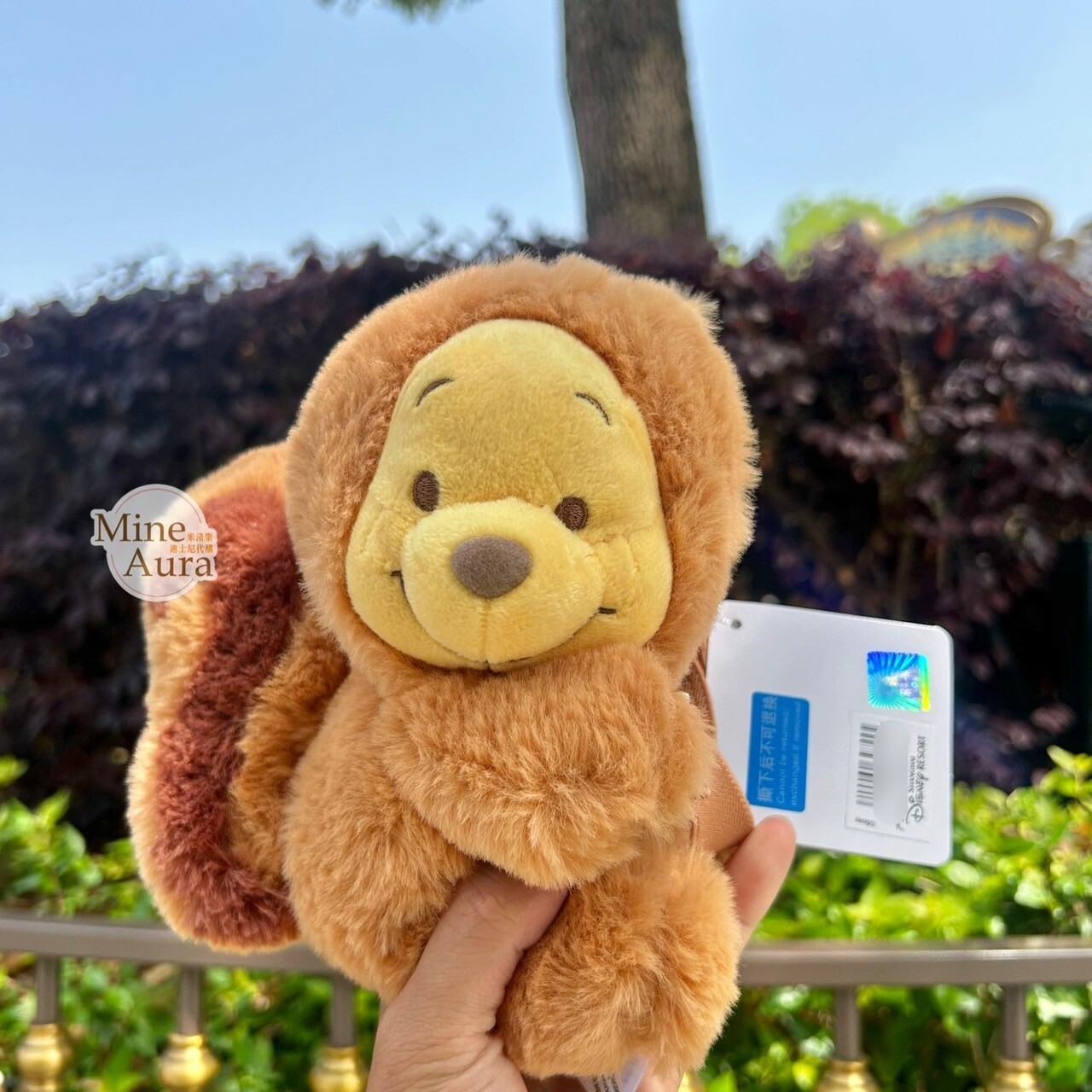 (限時特價) 松鼠系列 小熊維尼 Winnie the Pooh 抱抱 絨毛 造型 窗簾束帶 窗簾綁帶 -上海迪士尼樂園