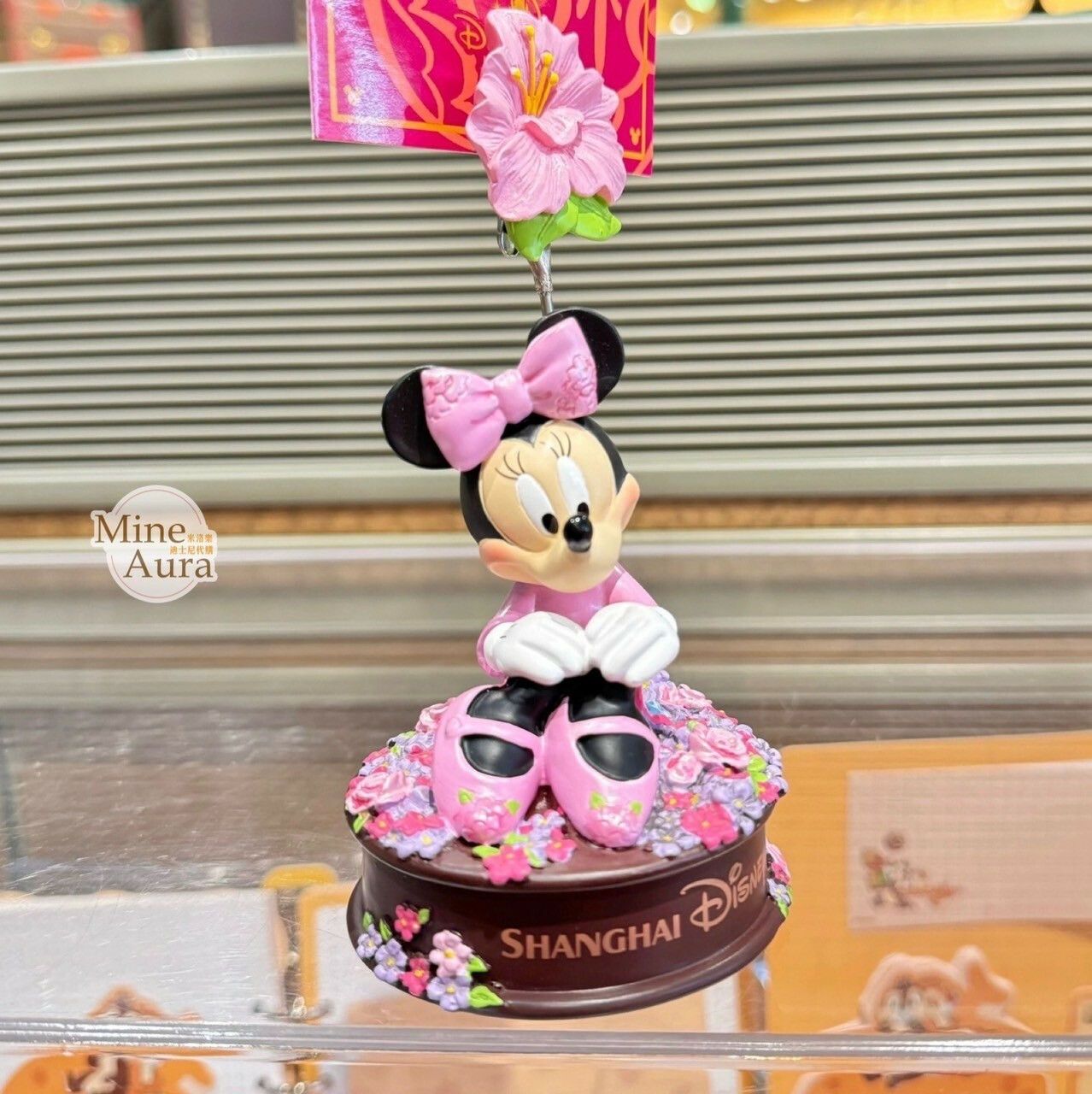 米妮 Minnie 花朵 造型 相片夾 擺飾品 -上海迪士尼樂園
