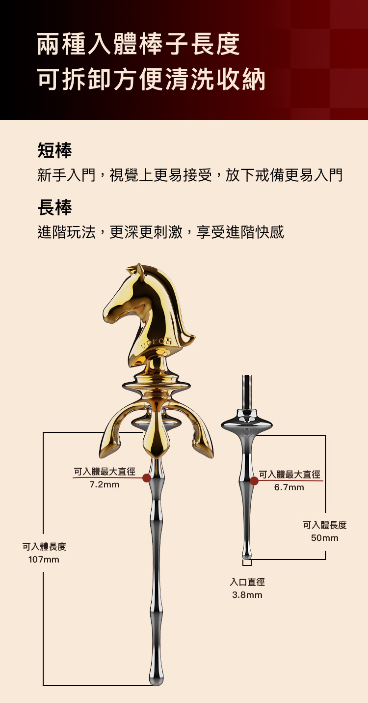 UPKO｜騎士馬眼棒套裝｜SM調教道具｜馬眼棒