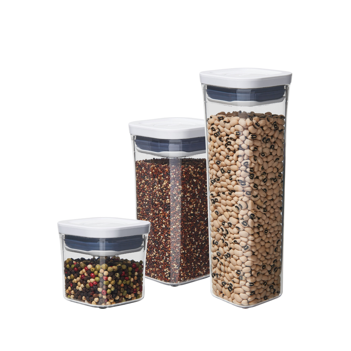 美國品牌OXO Good Grips 按鈕式儲物盒 -迷你正方型 -11234100 / 200 / 300