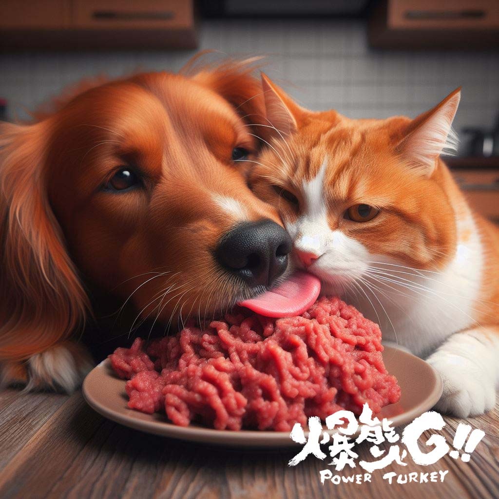 貓狗享用火雞絞肉_爆能火G_趕食髦