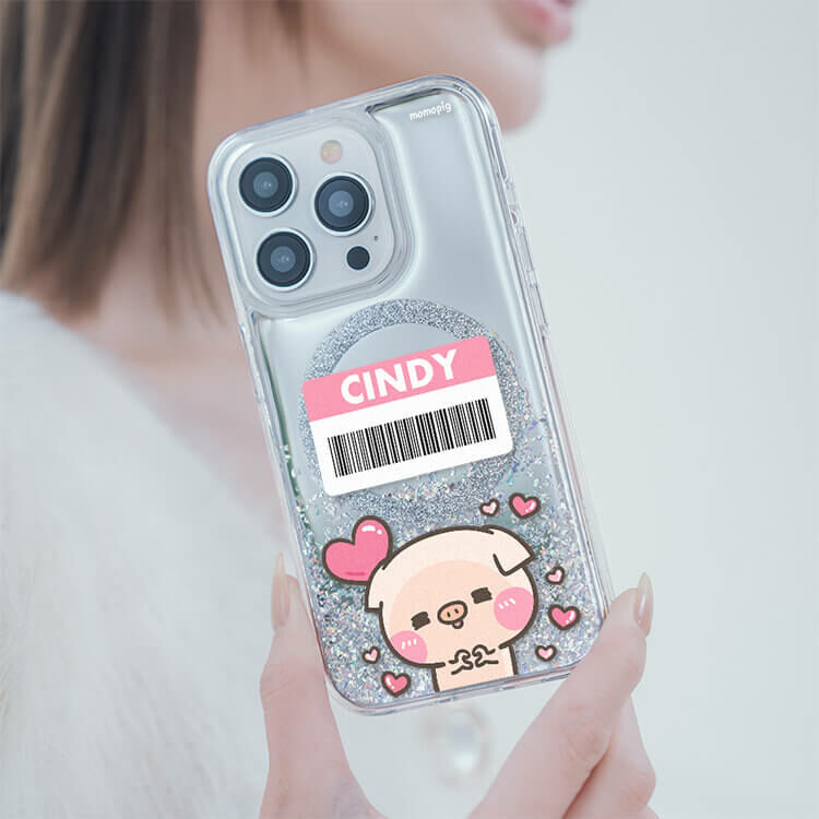 【授權聯名】我是幸福肥 (MagSafe磁吸) 閃耀鏡面殼 - (訂製名字) iPhone客製化手機殼