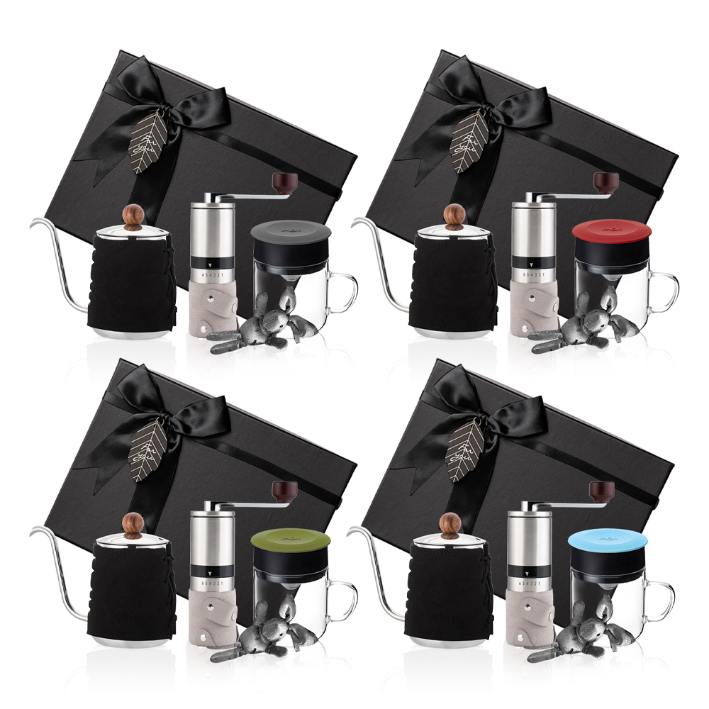 (預購4月底出貨)PO: 丹麥手沖咖啡三件禮盒組(咖啡壺-共2色/玻璃杯240ml-共4色/咖啡磨2.0)