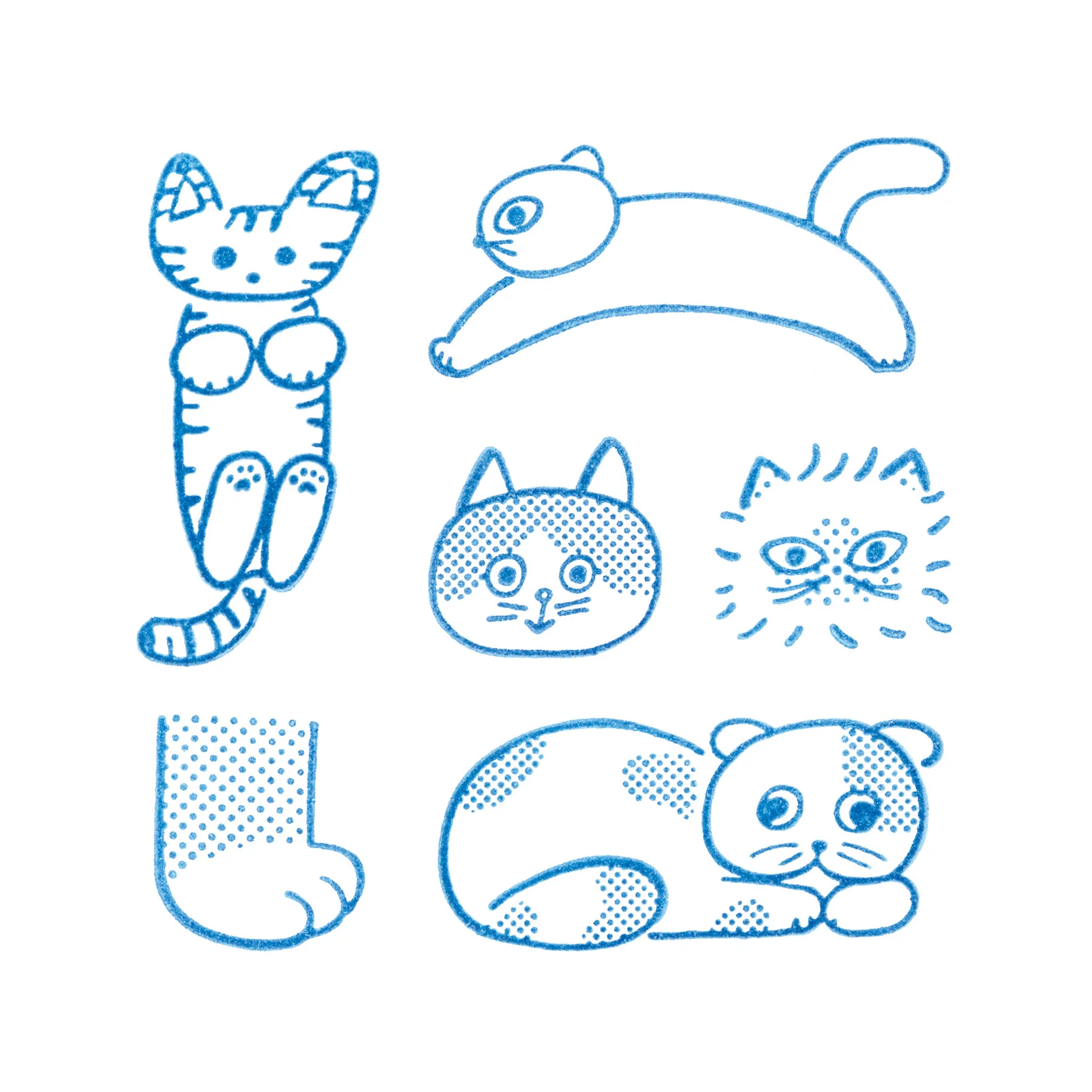 HITOTOKI 透明印章 套組 貓咪｜KING JIM 日本