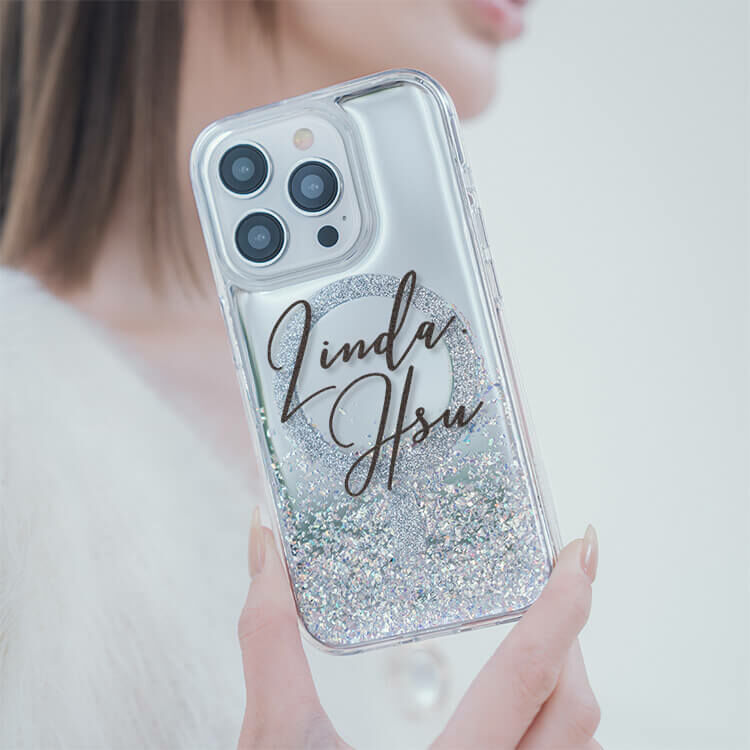 閉眼簽名 (MagSafe磁吸) 閃耀鏡面殼 - (訂製名字) iPhone客製化手機殼