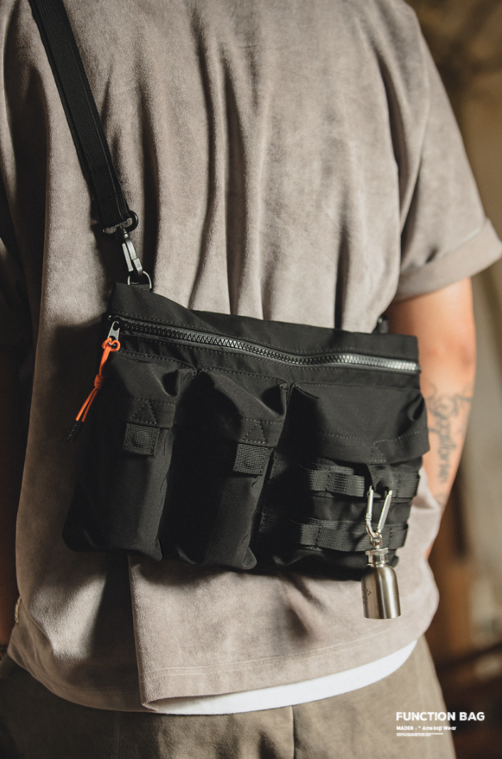 戶外工裝多功能斜肩背包