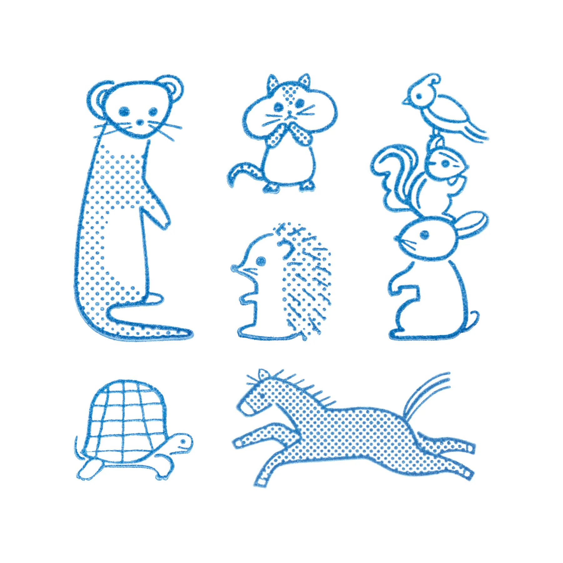 HITOTOKI 透明印章 套組 動物｜KING JIM 日本