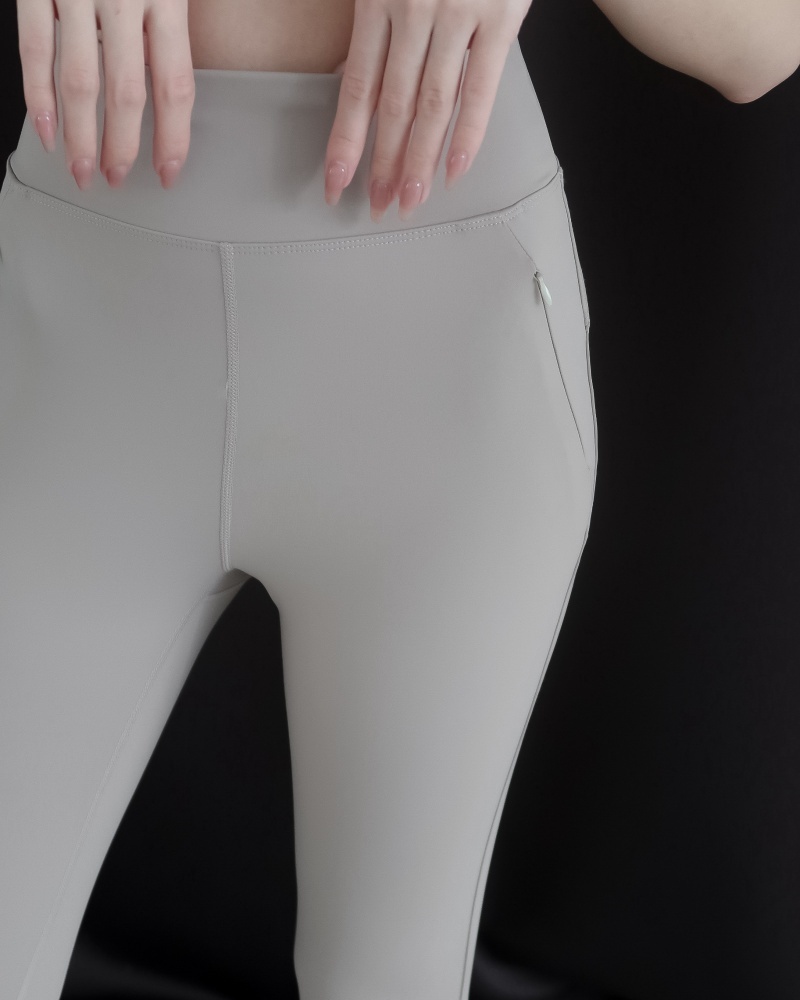 sick girl leggings 高腰假拉鏈瑜伽褲 / 杏
