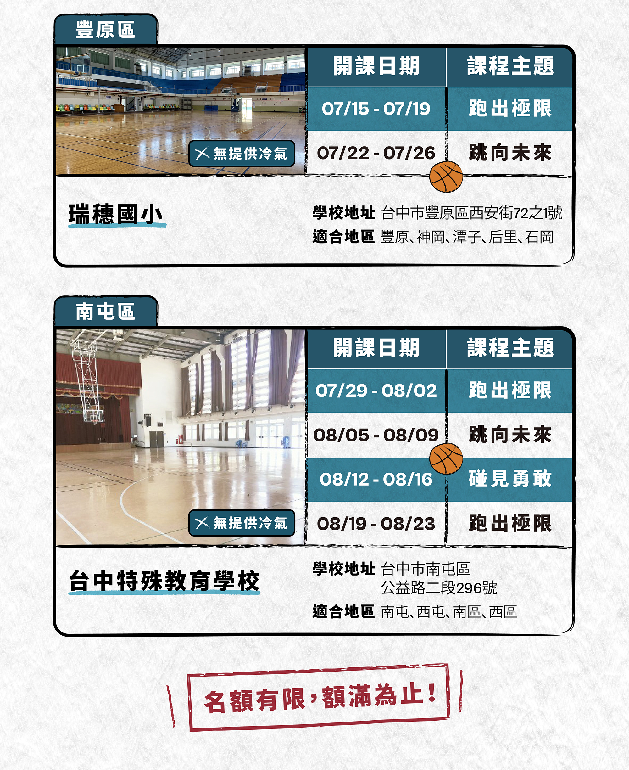 2024年暑假台北地區、新北地區、桃園地區、新竹地區、台中地區皆有開場