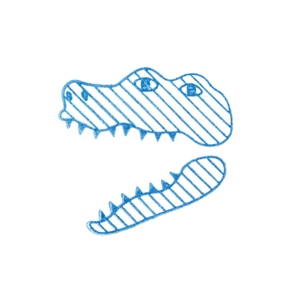 HITOTOKI 透明印章 單個 大尺寸 鱷魚｜KING JIM 日本