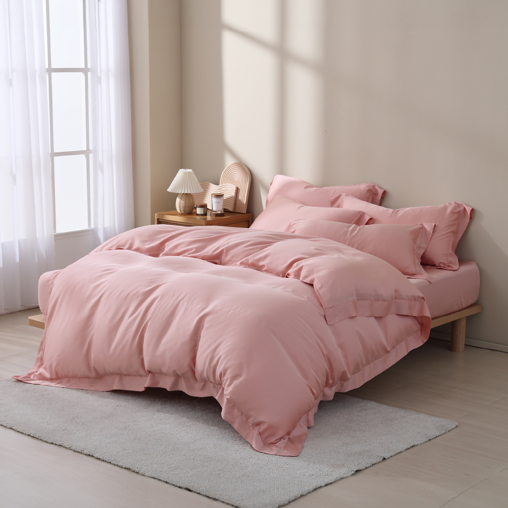 100支天絲｜100%萊賽爾｜落日粉｜單品&床包被套組