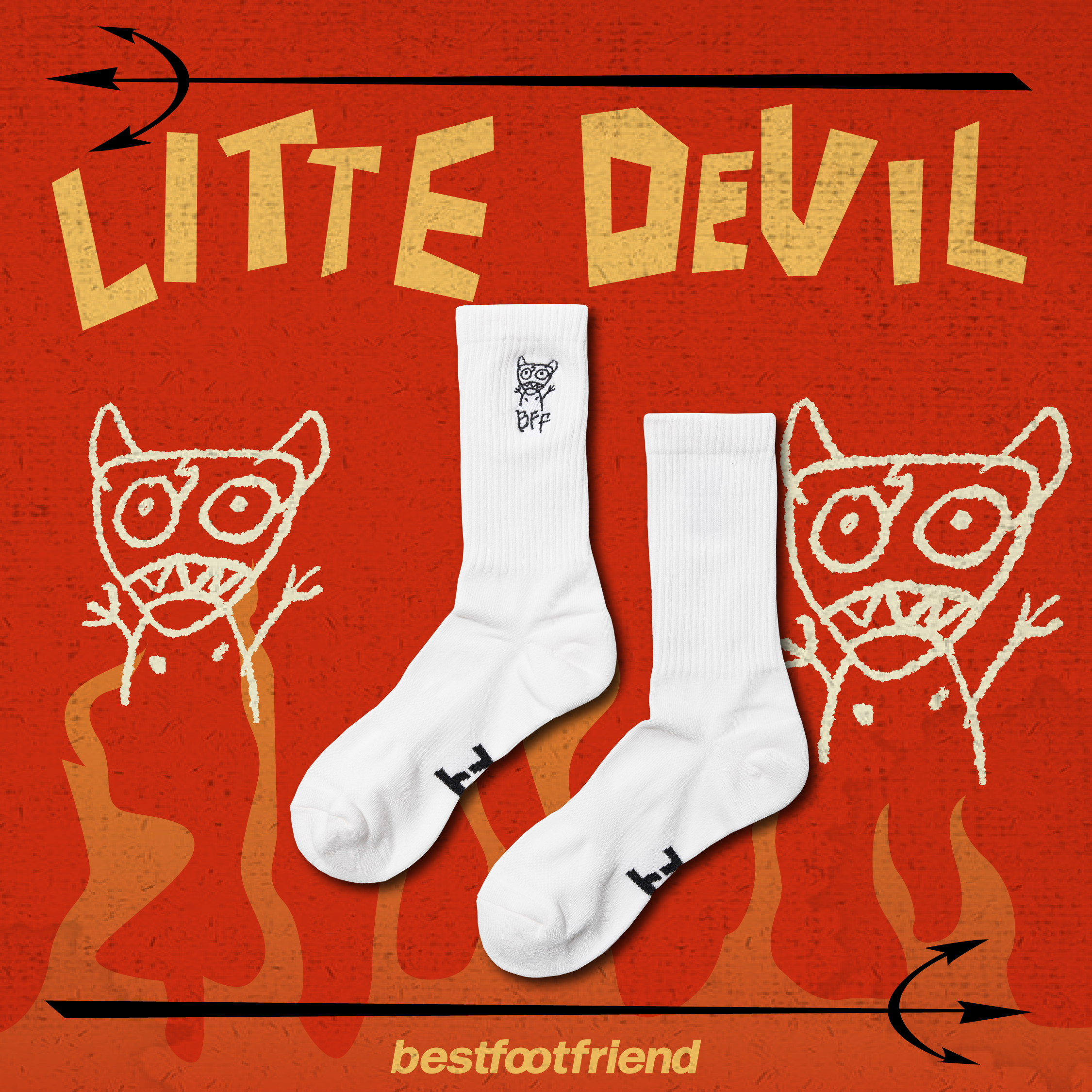 【Focus Store】現貨秒發 BFF Little Devil "White" 白色 小惡魔長襪 BF24005-WH
