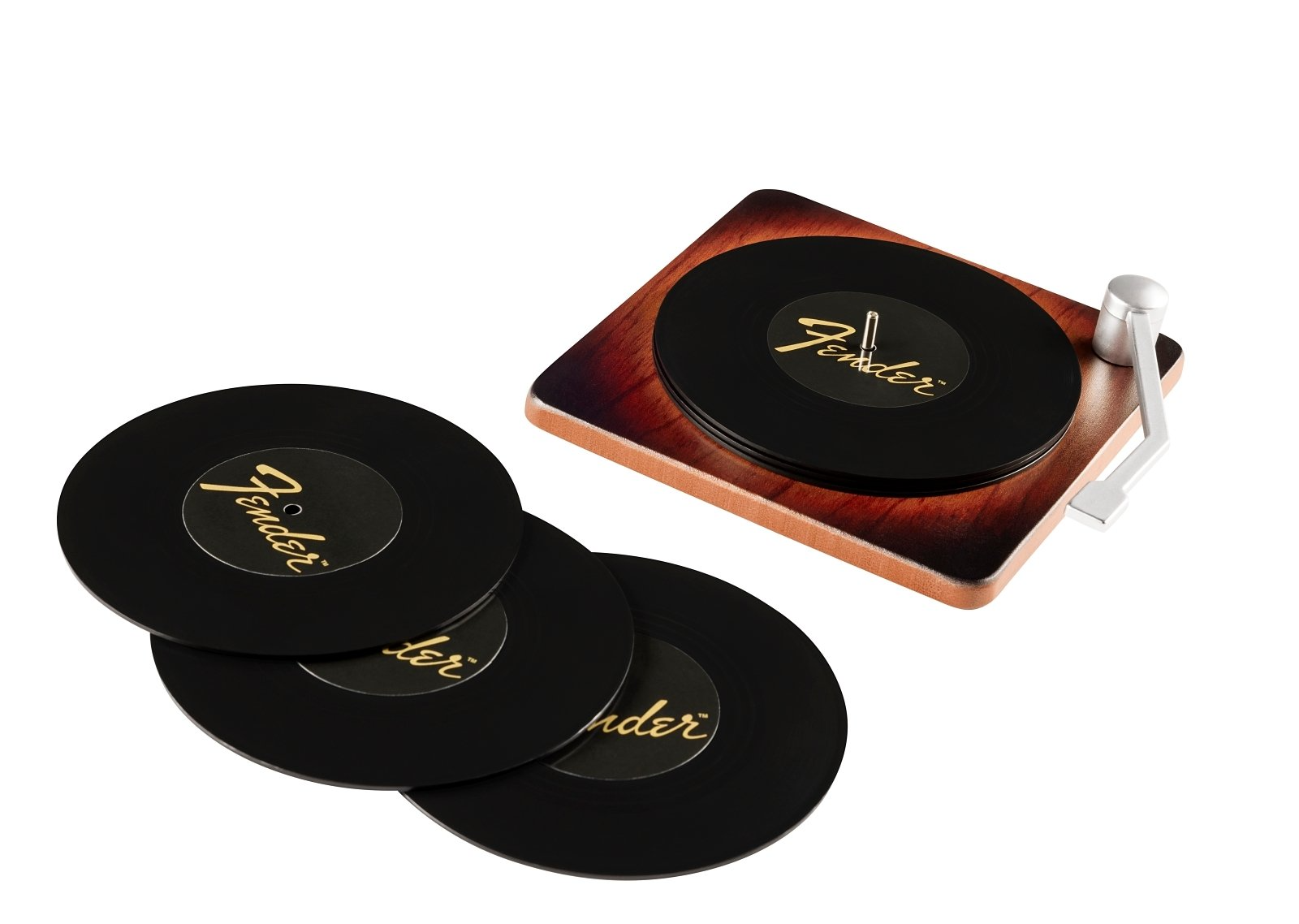Fender Fender Sunburst 黑膠唱盤杯墊組 — 三峽吉他 / Bass｜YA! 玩音樂