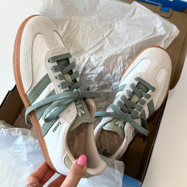 ADIDAS ORIGINALS SAMBA OG 抹茶綠 白綠 焦糖底 女鞋9 ID042 / 預購