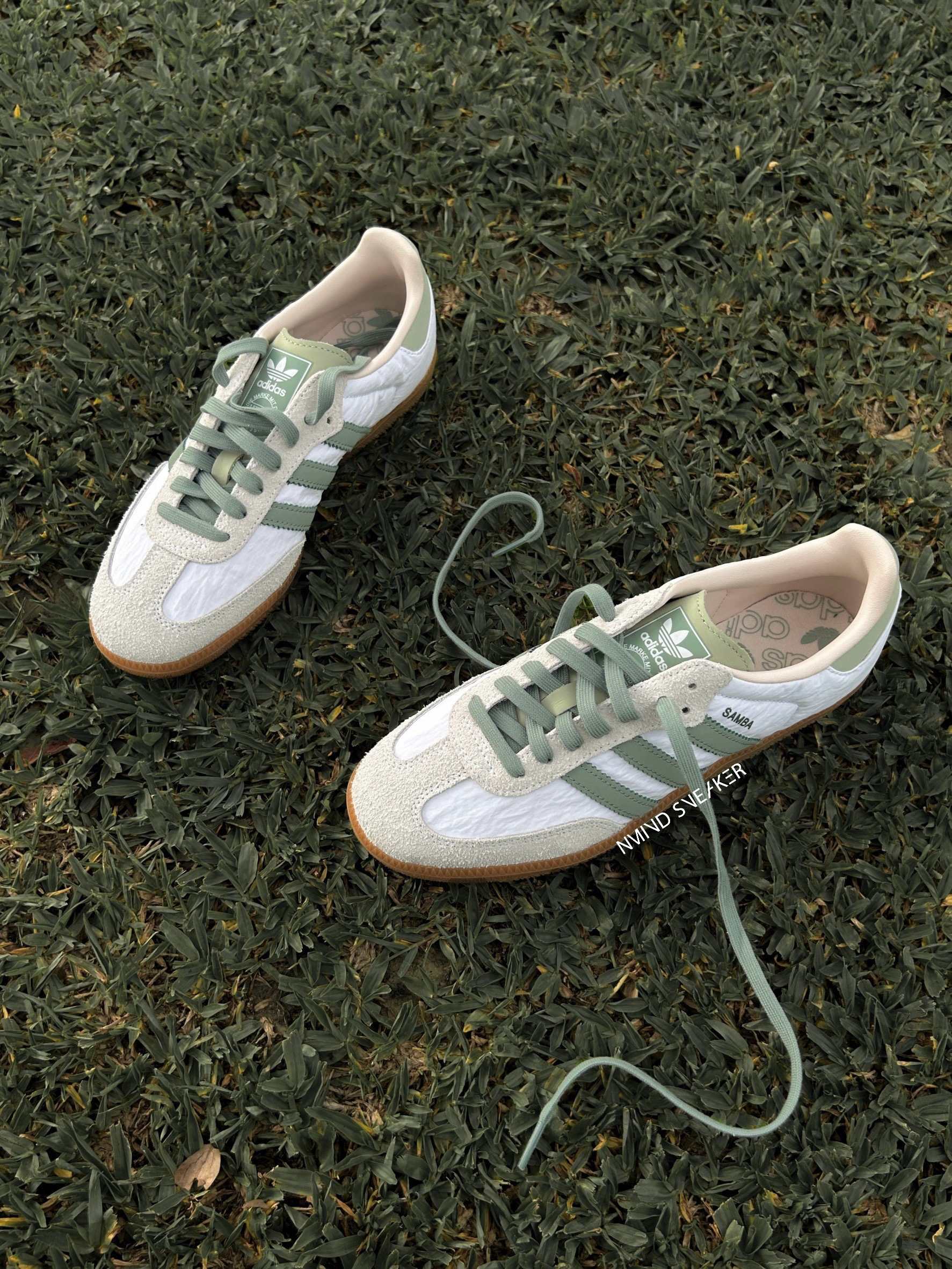 <出清最終彈🔥> 零碼-24cm-Adidas Originals samba OG White Green 鼠尾草綠餅乾