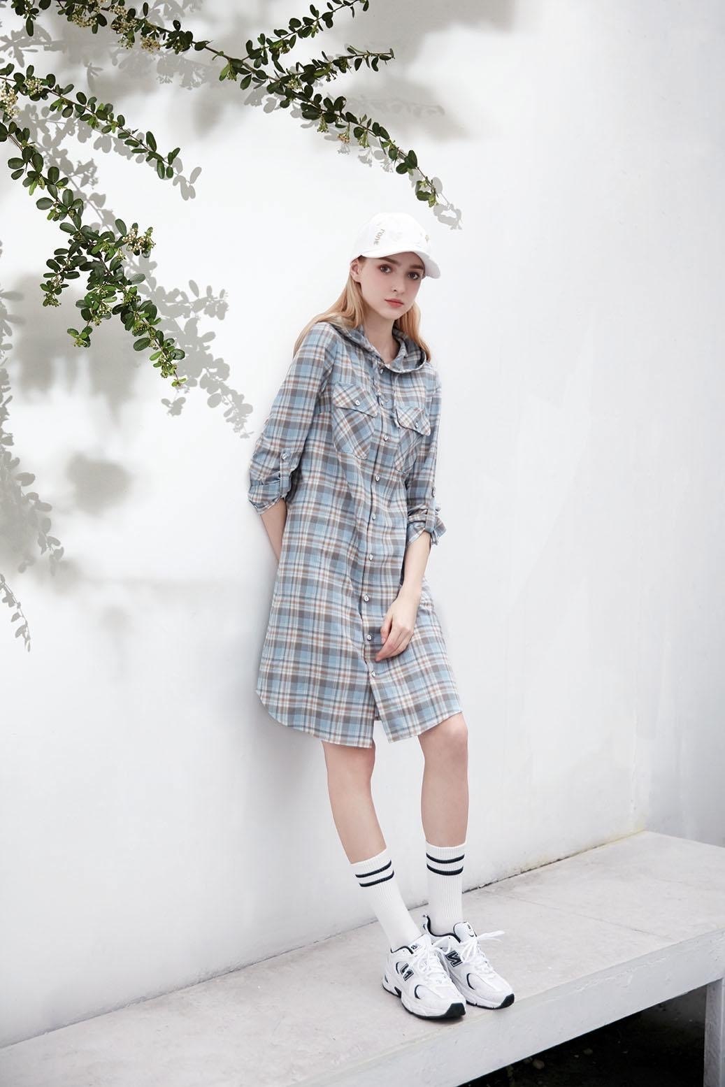 學院風連帽洋裝/外套（一衣二穿）U6011