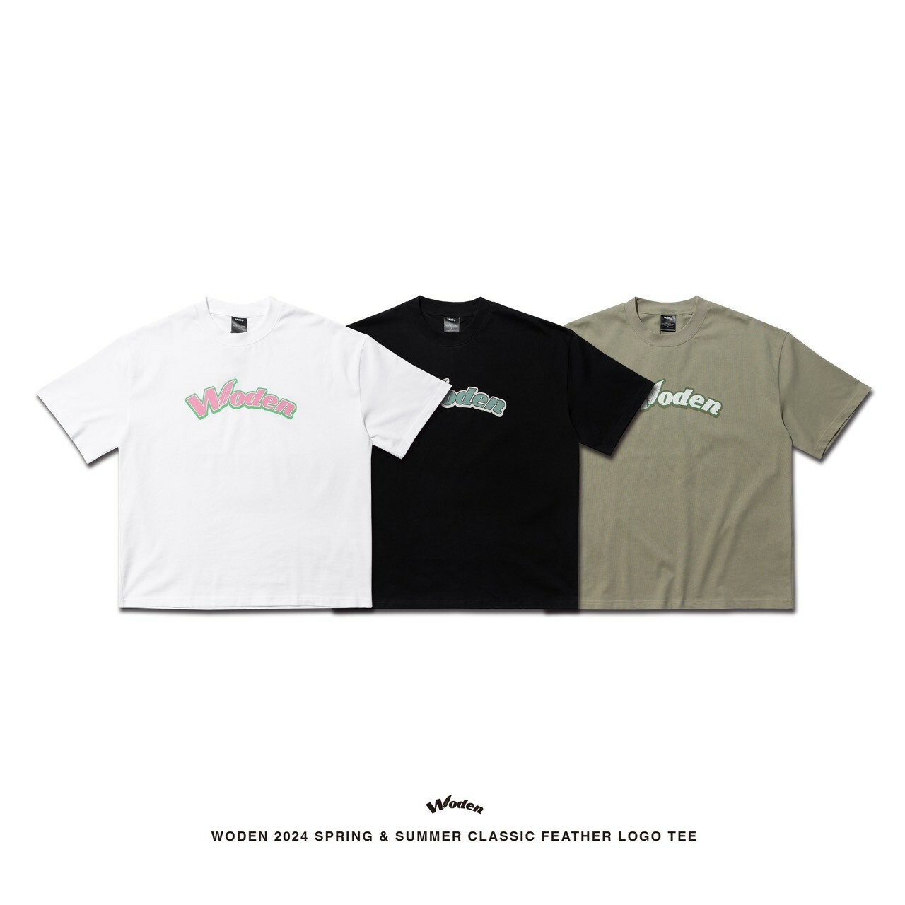 WODEN 2024 Spring & Summer 010 Classic Feather LOGO tee