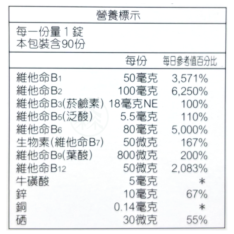 人生製藥 渡邊綜合B群+鋅糖衣錠 90錠/瓶