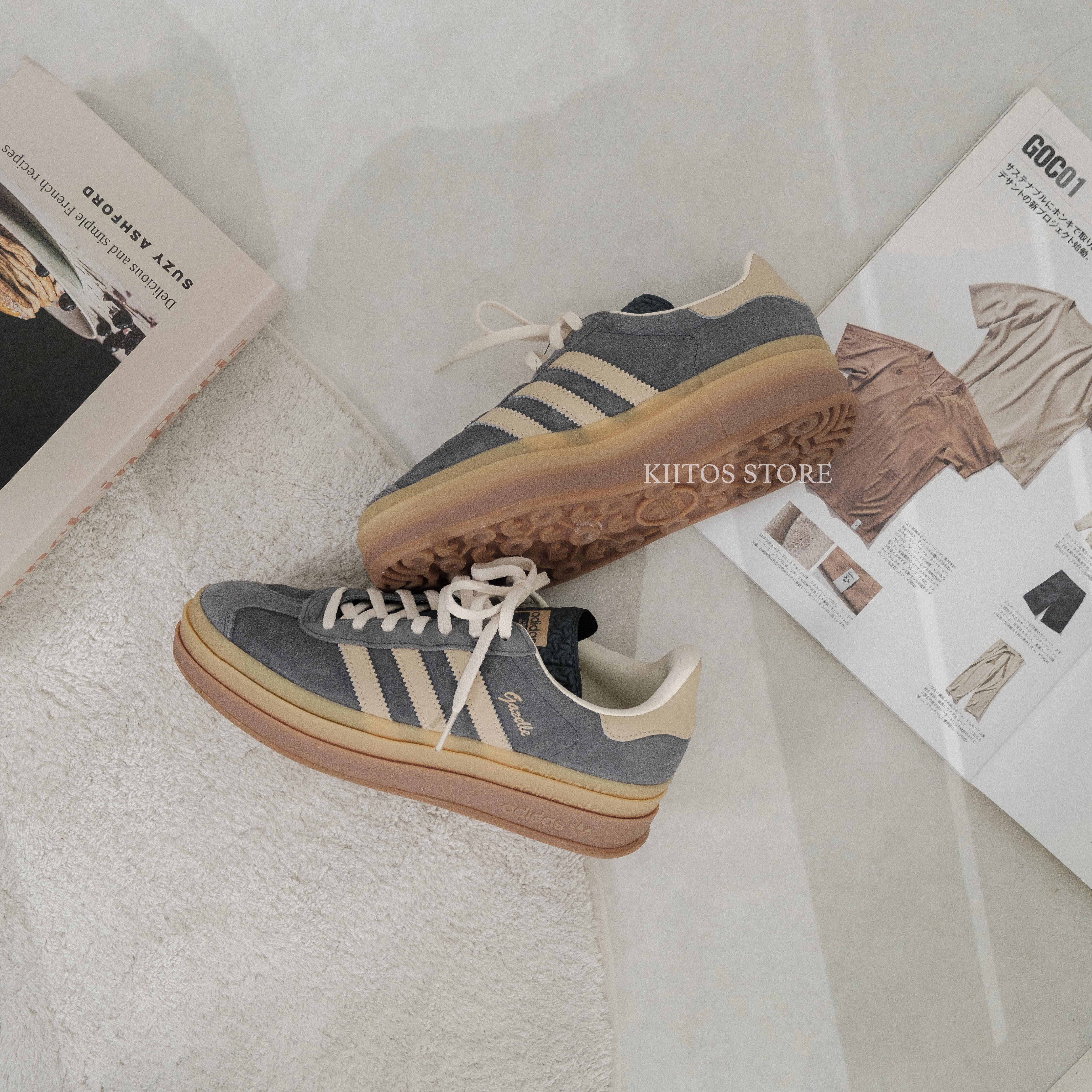 Adidas Originals Gazelle Bold 厚底霧灰粉草寫字體 IE0428