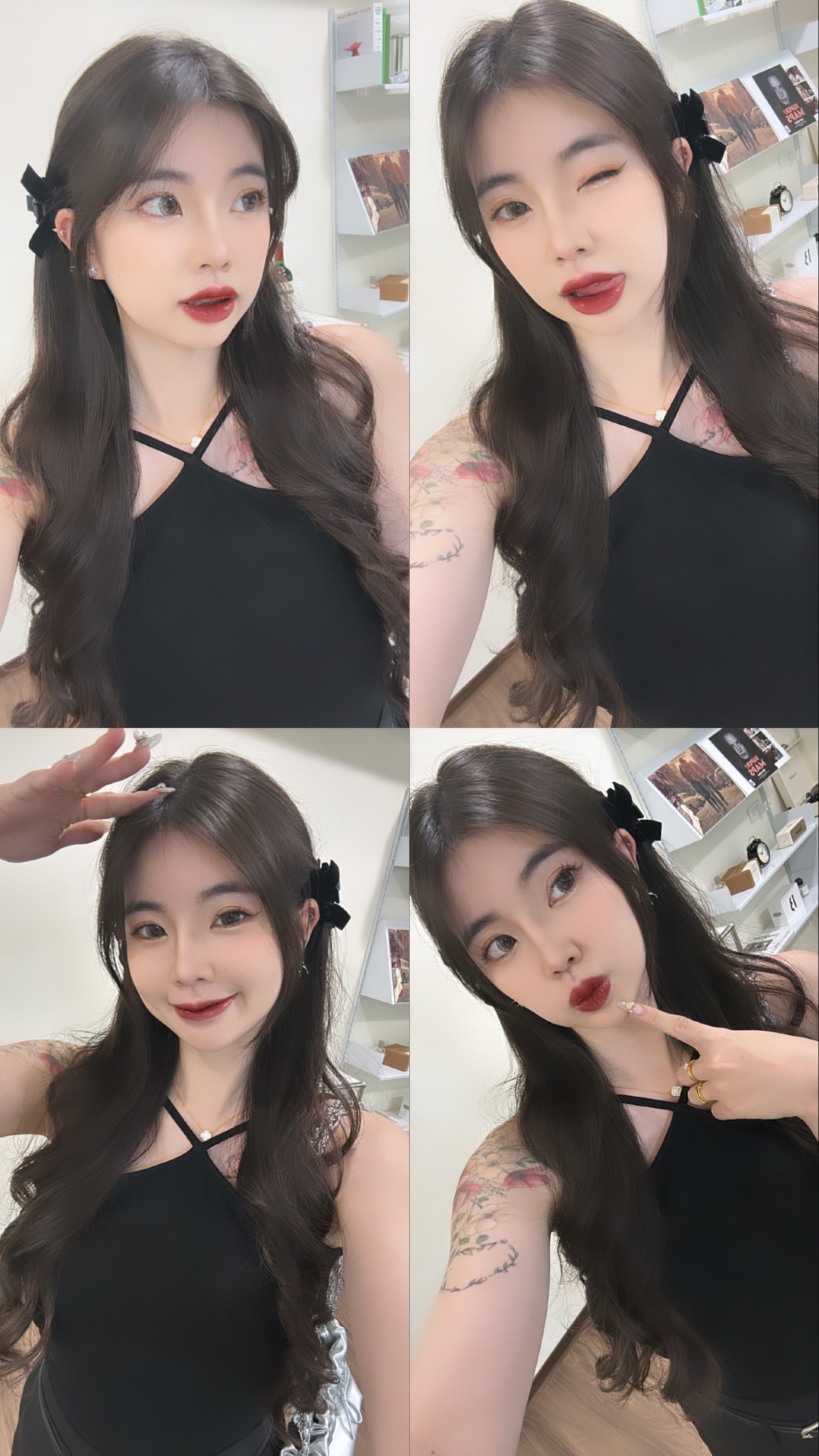 公主絲絨蝴蝶髮夾🖤