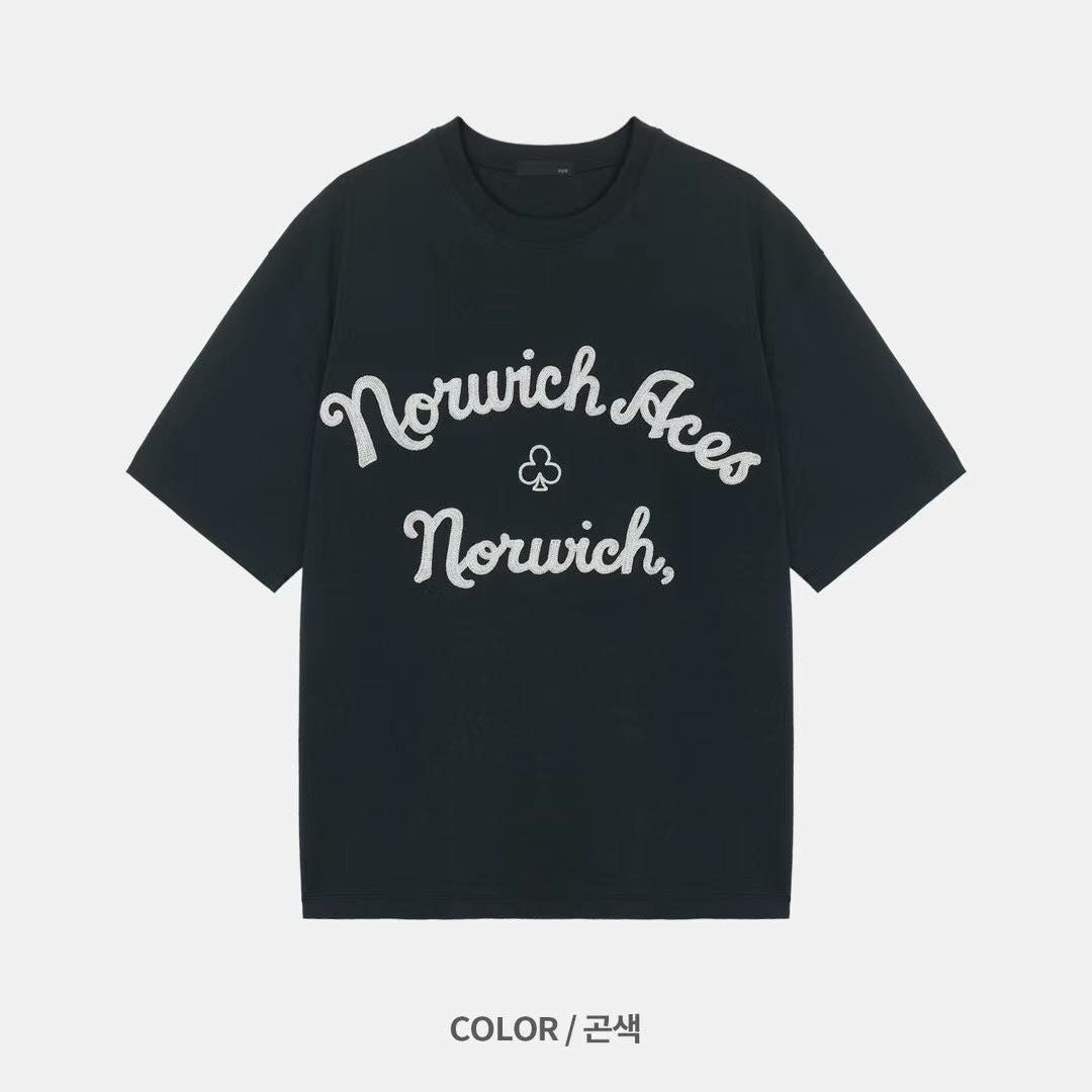 韓國直送  Norwich Aces 刺繡字體 梅花  短tee korea 🇰🇷🇰🇷