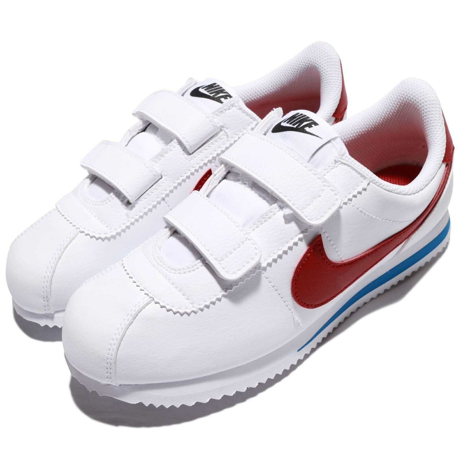 【逢甲 FUZZY】Nike Cortez Basic TDV 白紅藍 阿甘 中童 童鞋 魔鬼氈 904767-103