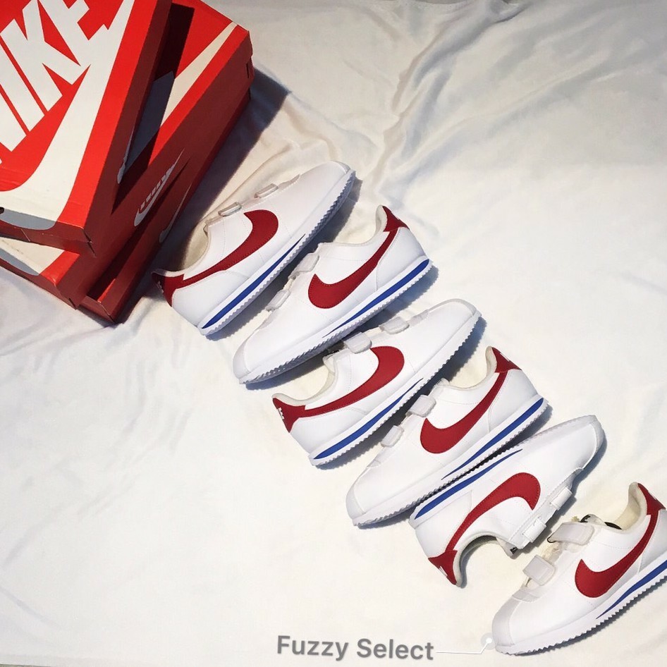 【逢甲 FUZZY】Nike Cortez Basic TDV 白紅藍 阿甘 中童 童鞋 魔鬼氈 904767-103