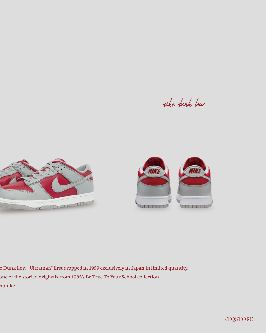 KTQ STORE ‧ Nike Dunk Low QS CO.JP Reverse Ultraman 灰銀紅 fq6965-600