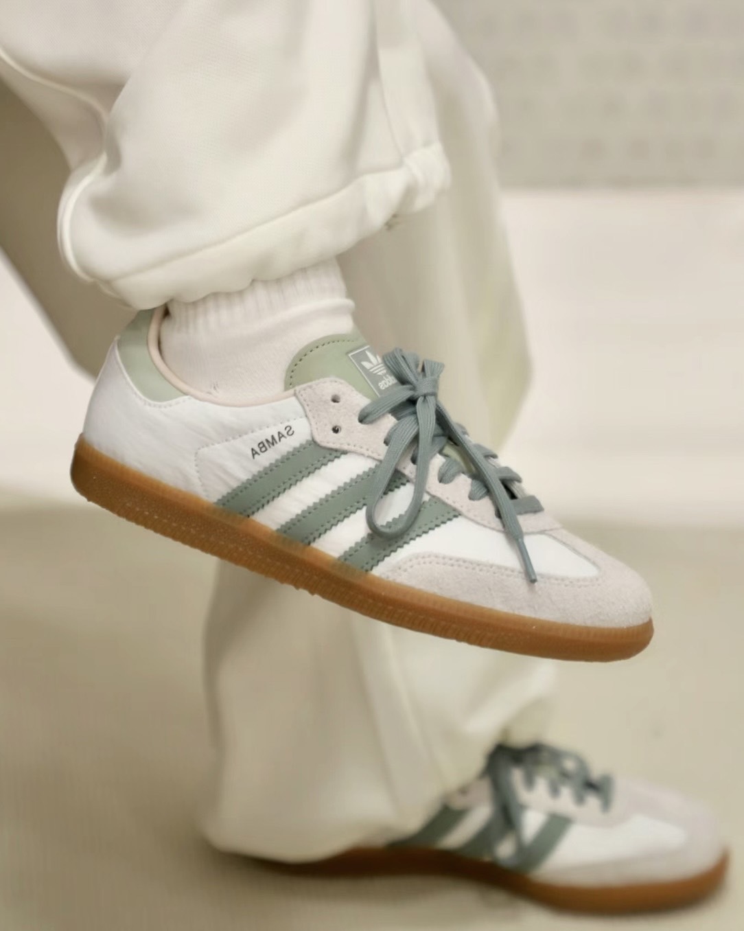 KTQ STORE ‧  adidas Samba OG 'White Silver Green' 鼠尾草綠餅乾 ID0492