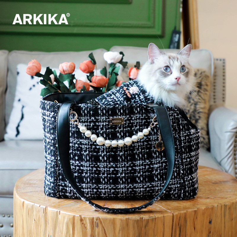 ARKIKA宠物包包 日本品质 小香风系列包 （蔷薇粉，秘境黑）36.5长*17宽*26高