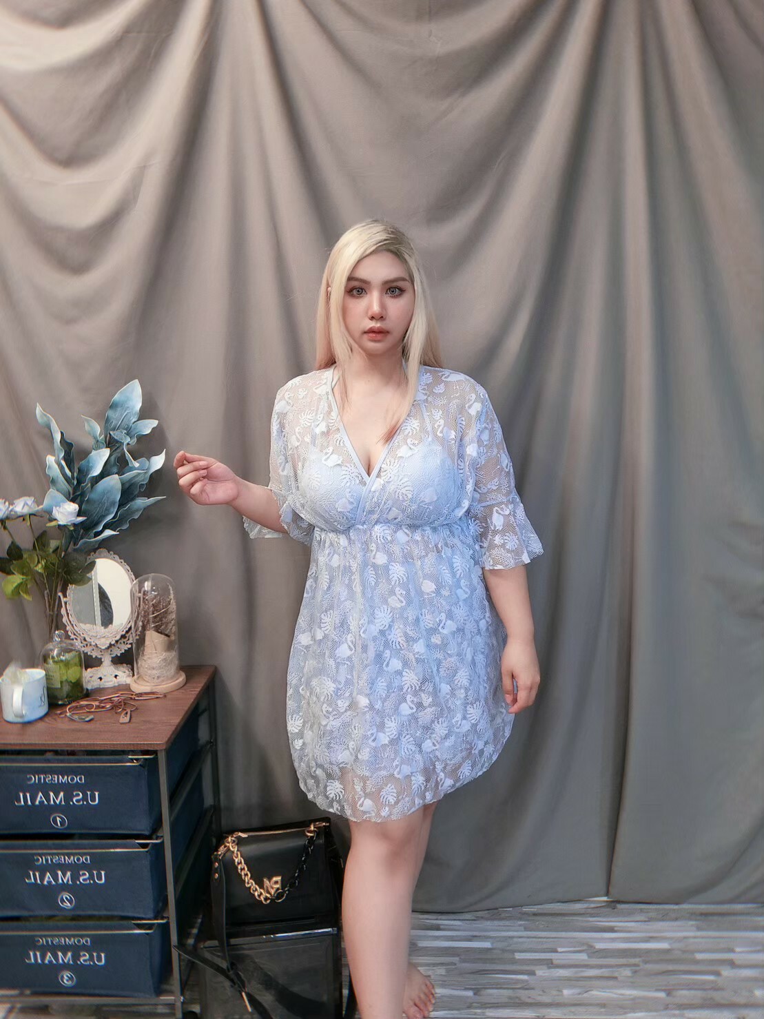 海灘必備款☀蕾絲比基尼三件套