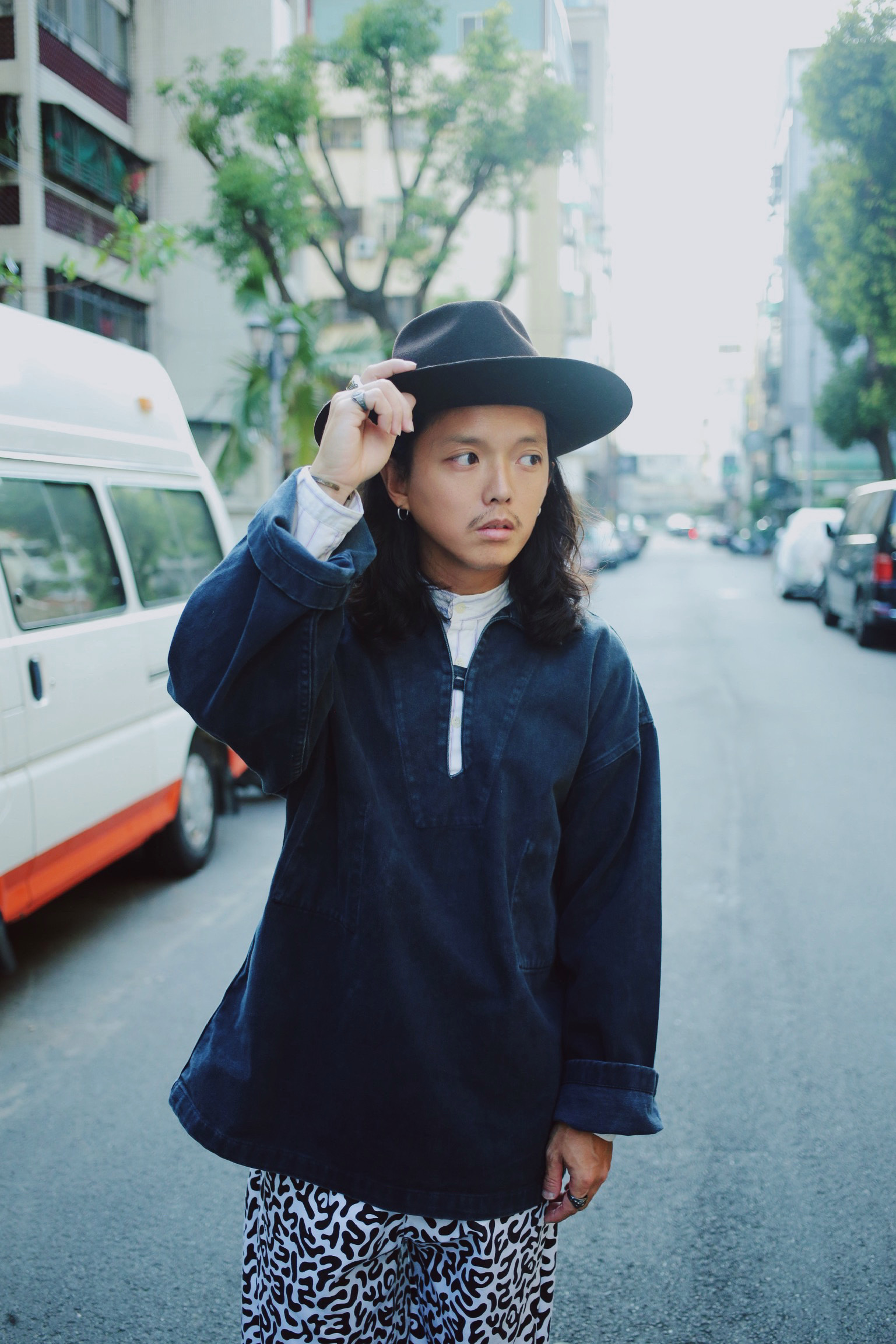 Vintage French Fisherman Smock pullover / 古著法國漁夫工作服罩衫-黑染