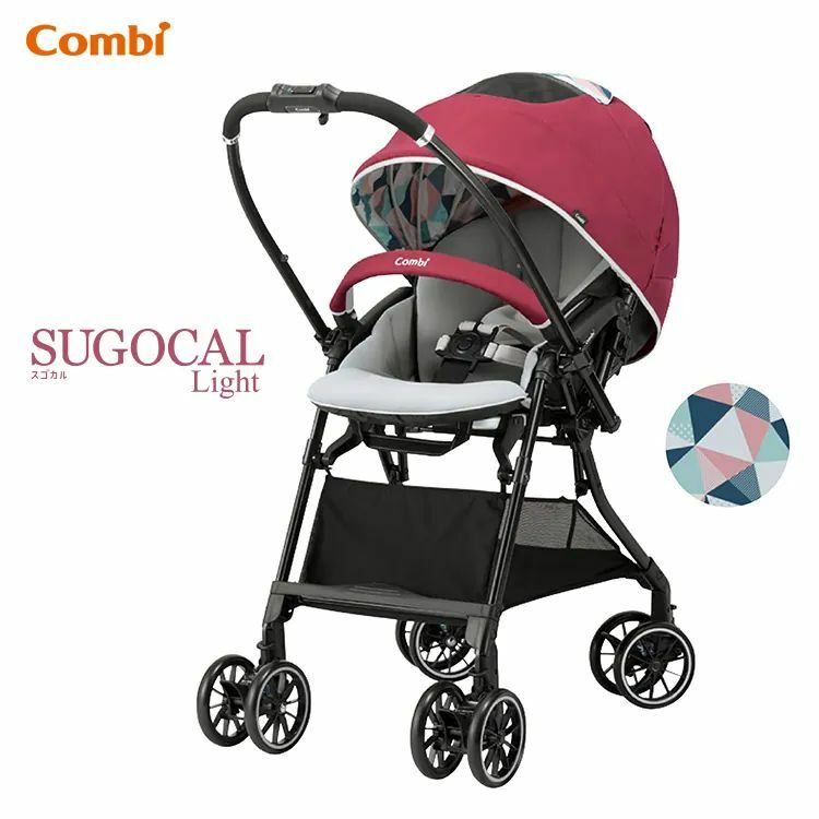 Combi - Sugocal Light Ultra-Lightweight Four-Wheel Steering Stroller (Red) 118090