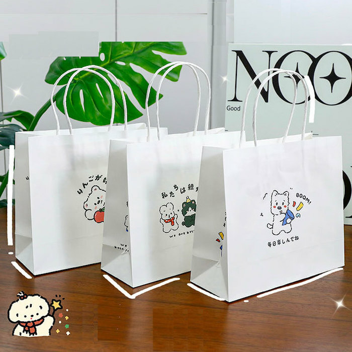 《41905》♾️狗狗貓貓線條感白色紙袋