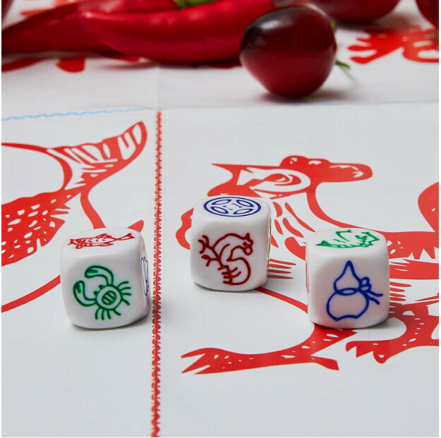 娛樂休閒用品（1張魚蝦蟹圖紙+3枚魚蝦蟹色子）