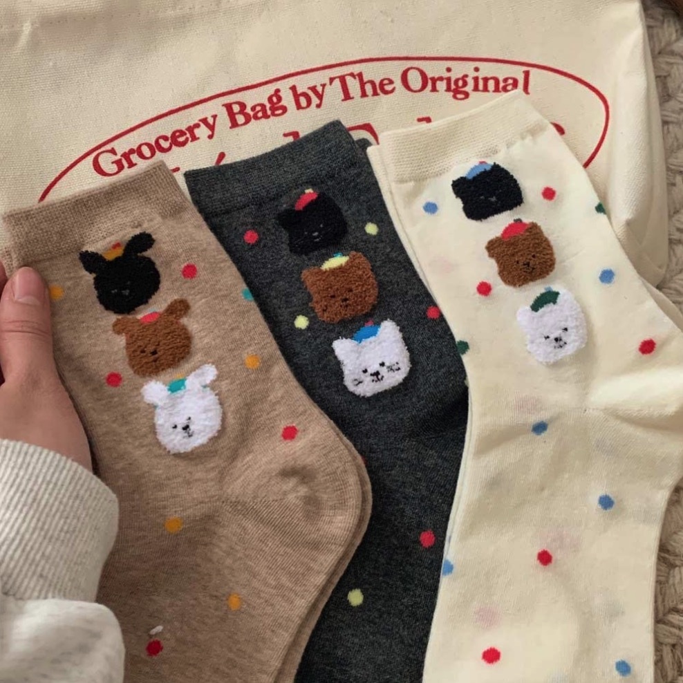 《41908》三隻小熊點點襪