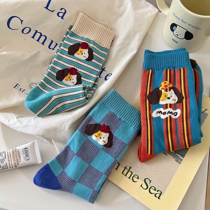 《41909》英國藍色系狗狗短襪